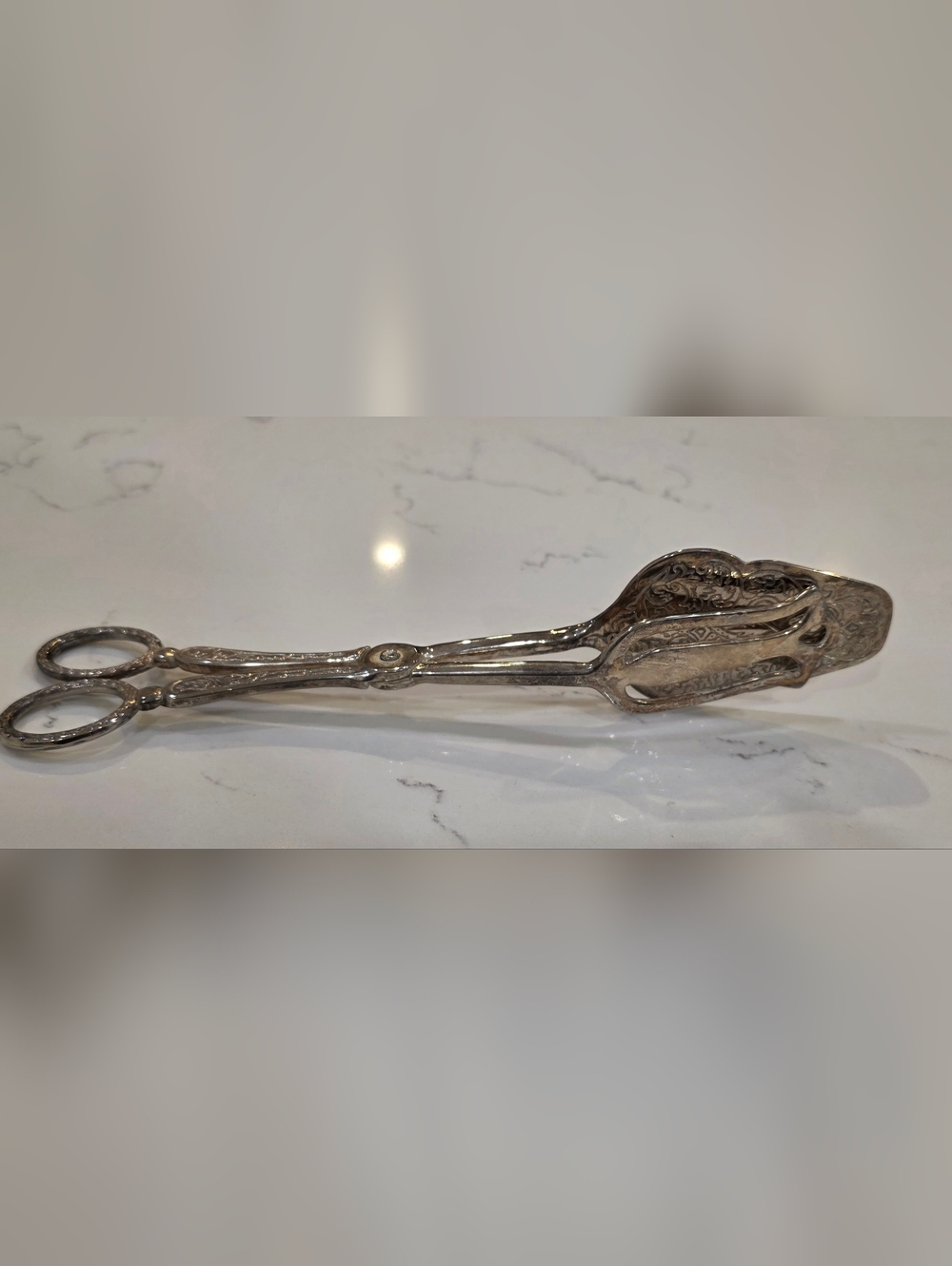 Vintage Silver Plated Serving Tongs